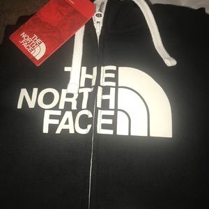 The North Face ZIP up hoodie black and white